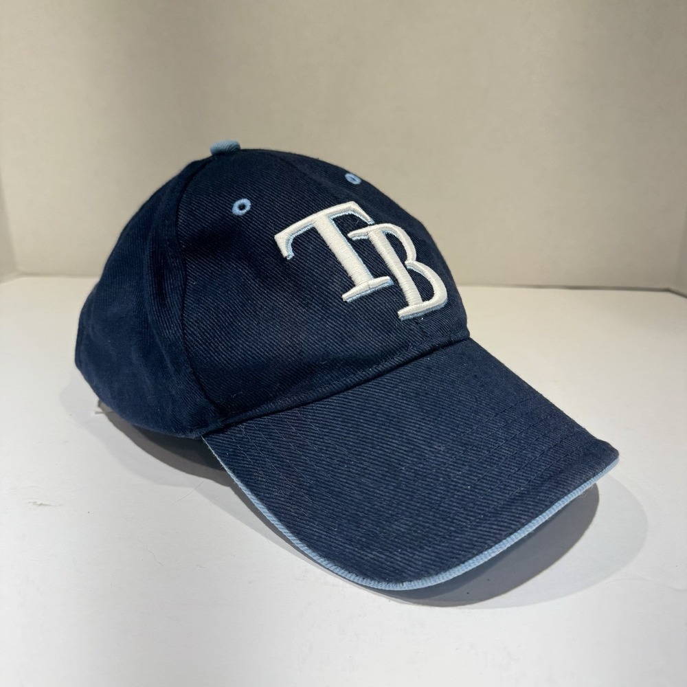 FAN Favorite Tampa Bay Rays TB Navy Blue Baseball Hat Cap Hook Loop Closure